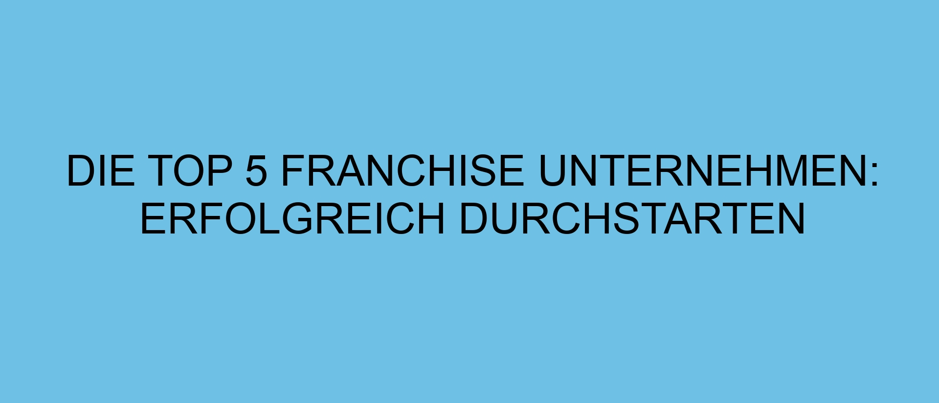Die Top 5 Franchise Unternehmen: Erfolgreich Durchstarten