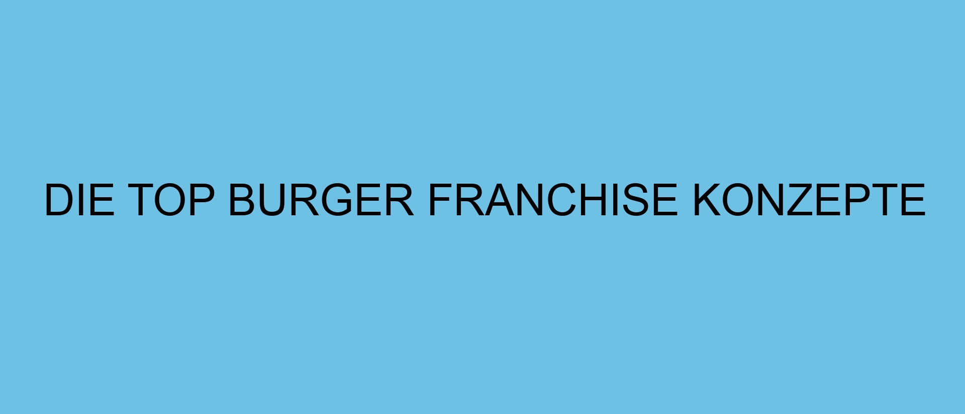 Die TOP Burger Franchise Konzepte