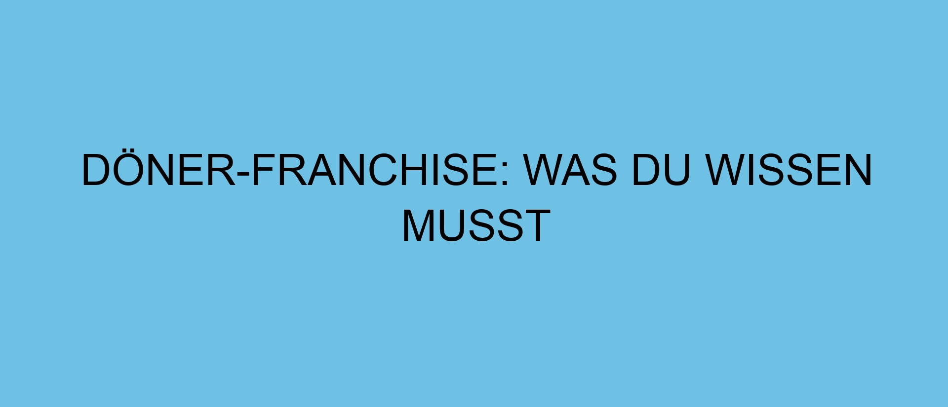 Döner-Franchise: Was du wissen musst