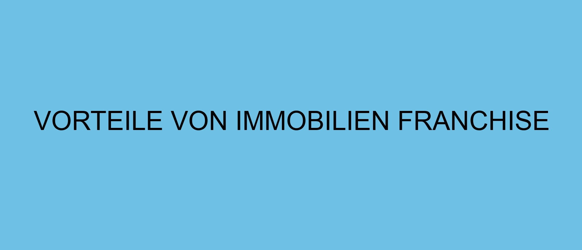 Vorteile von Immobilien Franchise