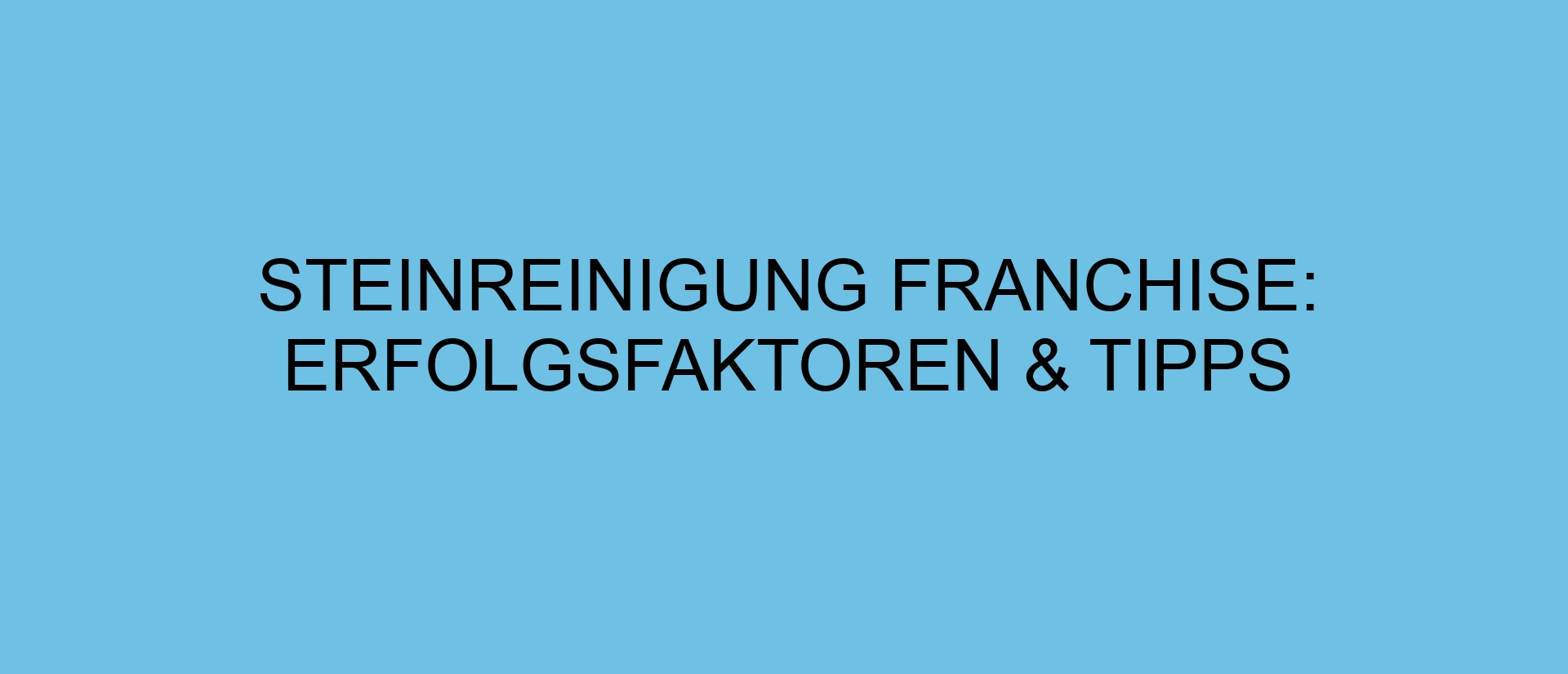 Steinreinigung Franchise: Erfolgsfaktoren & Tipps