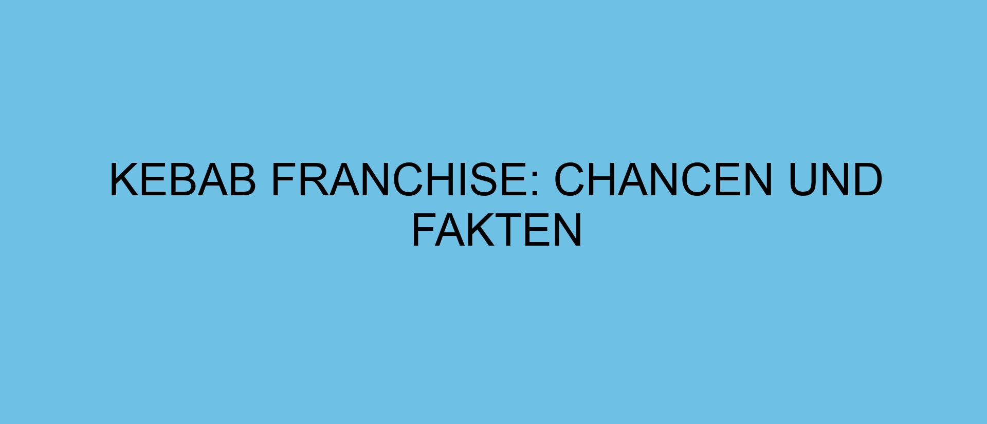 Kebab Franchise: Chancen und Fakten